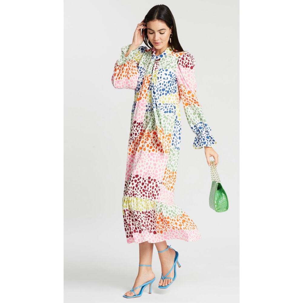 Never Fully Dressed Multicolor Polka-Dot Maxi Dress
